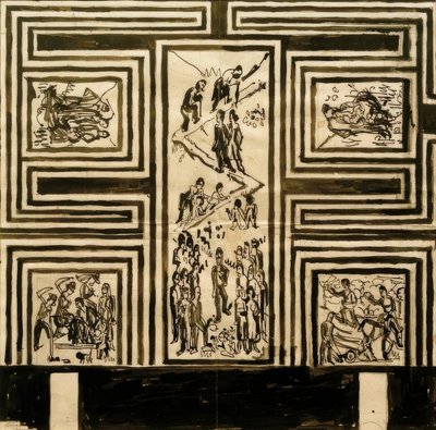 Projekt malowania długiej ściany sali bankietowej autorstwa Ernst Ludwig Kirchner