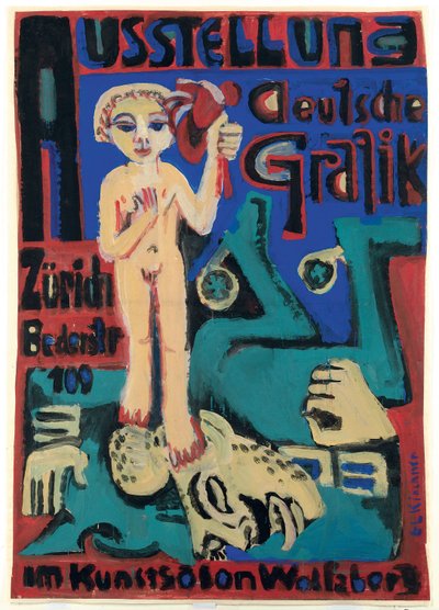Wystawa Grafiki Niemieckiej w Kunstsalon Wolfsberg; Wystawa grafiki niemieckiej w Kunstsalon Wolfsberg, ok. 1921-1923 autorstwa Ernst Ludwig Kirchner