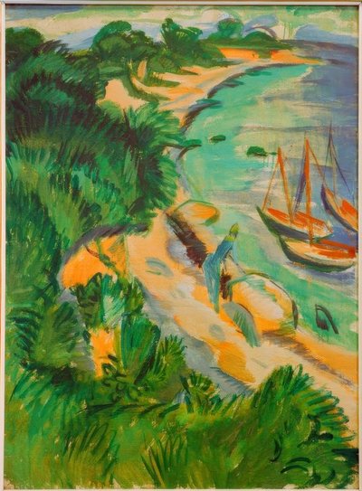 Zatoka Fehmarn z łodziami autorstwa Ernst Ludwig Kirchner
