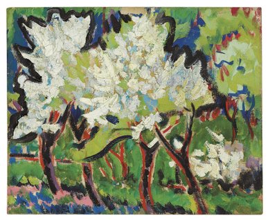 Kwitnące drzewa IV, 1909 autorstwa Ernst Ludwig Kirchner