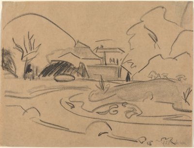 Ścieżki i pawilon w Dreźnie Grosser Garten autorstwa Ernst Ludwig Kirchner