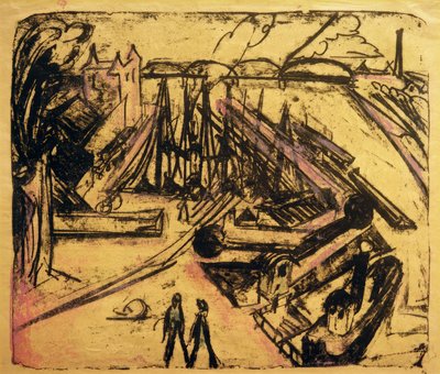 Freihafen Frankfurt nad Menem autorstwa Ernst Ludwig Kirchner