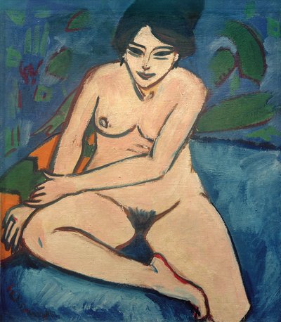 Niemiecki: Akt na niebieskim tle Akt na niebieskim tle autorstwa Ernst Ludwig Kirchner