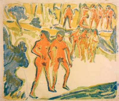 Grupa Badender autorstwa Ernst Ludwig Kirchner