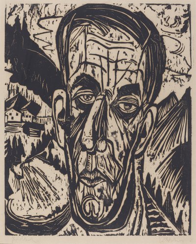 Szef van de Velde, Bright (Kopf van de Velde, Hell) autorstwa Ernst Ludwig Kirchner