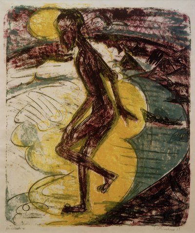 Człowiek wchodzący do morza autorstwa Ernst Ludwig Kirchner