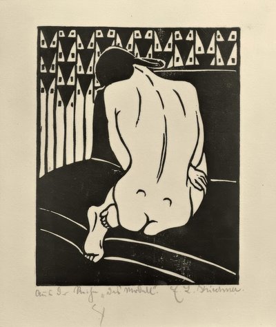 Przykucnięty, widziany z tyłu autorstwa Ernst Ludwig Kirchner
