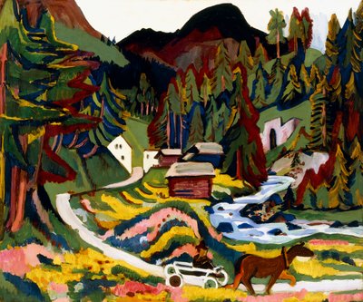 Krajobraz wiosną, Sertig, 1924-25 autorstwa Ernst Ludwig Kirchner
