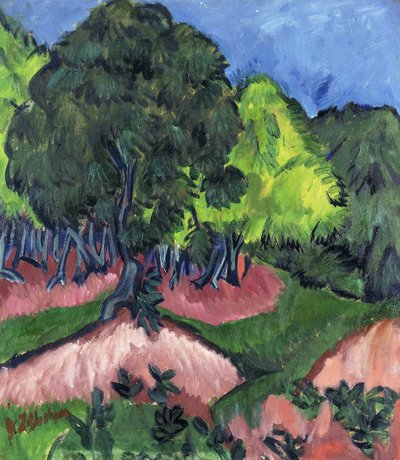 Krajobraz z Kasztanem; Landschaft mit Kastanienbaum, 1913 autorstwa Ernst Ludwig Kirchner