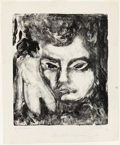 Głowa mężczyzny z aktem autorstwa Ernst Ludwig Kirchner