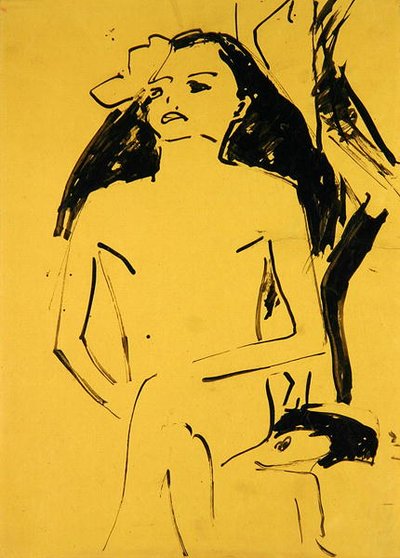 Marzella z rozpuszczonymi włosami autorstwa Ernst Ludwig Kirchner