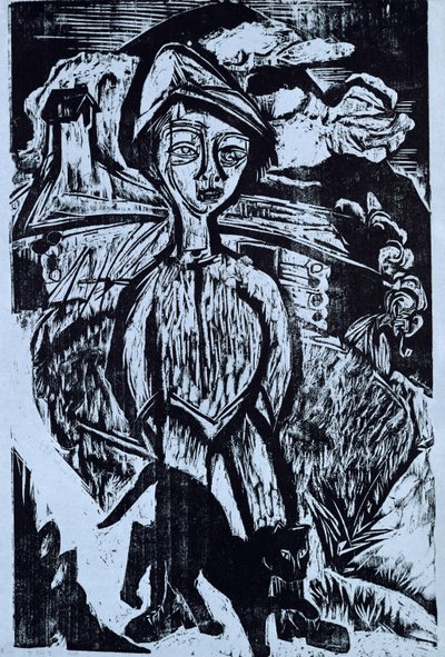Chłopiec górski w Burzy, 1921 autorstwa Ernst Ludwig Kirchner
