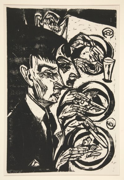 Nervoese beim Diner (Nerwowi ludzie na kolacji) autorstwa Ernst Ludwig Kirchner