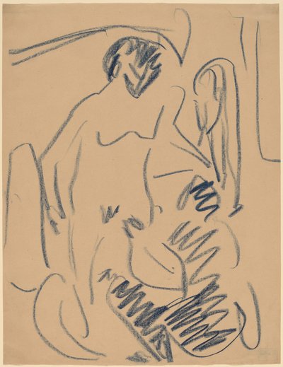 Akt na plaży autorstwa Ernst Ludwig Kirchner