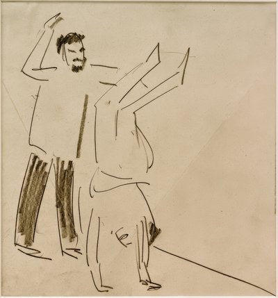 Bez tytułu (mężczyzna z dziewczyną na rękach) autorstwa Ernst Ludwig Kirchner