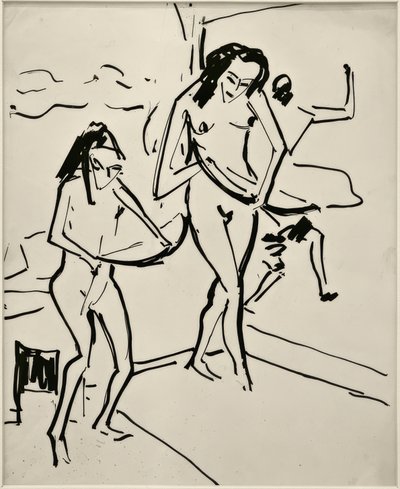 Bez tytułu (Marcella i Senta z kokardą) autorstwa Ernst Ludwig Kirchner