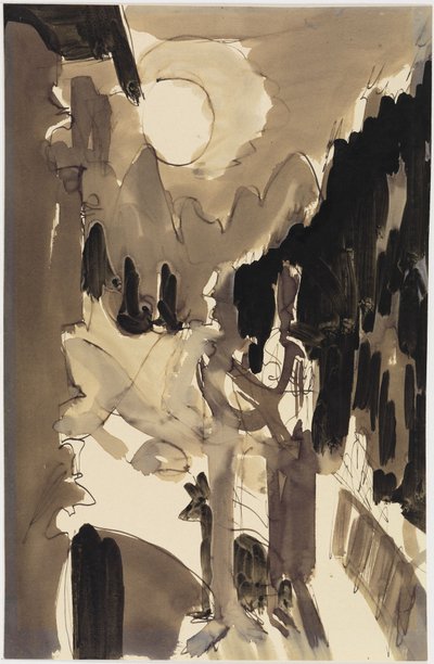 Para w blasku księżyca przed domem autorstwa Ernst Ludwig Kirchner