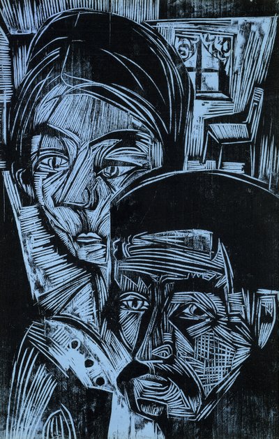 Para Chłopska w Chacie, 1919 autorstwa Ernst Ludwig Kirchner