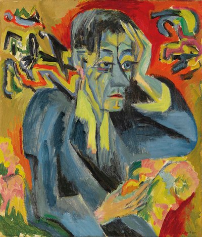 Portret poety Leonharda Franka, 1917. autorstwa Ernst Ludwig Kirchner
