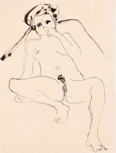 Leżąca nago; Leżąc nago, 1919 autorstwa Ernst Ludwig Kirchner