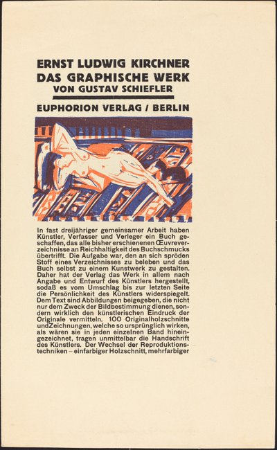 Leżąca nagość z kotem (ilustracja dla Ernsta Ludwiga Kirchnera: Das Graphisches Werk) autorstwa Ernst Ludwig Kirchner