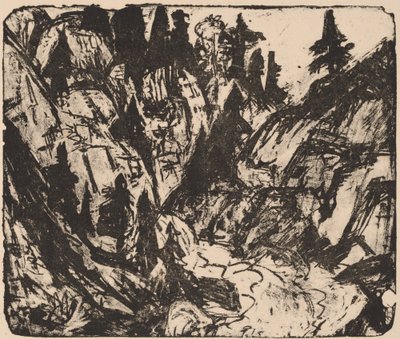 Skalisty strumień autorstwa Ernst Ludwig Kirchner