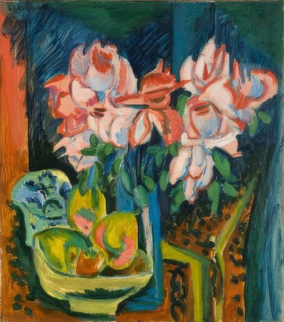 Róże. 1918 autorstwa Ernst Ludwig Kirchner