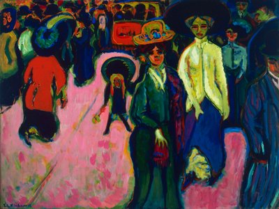 Ulica, Drezno (Niemcy). Obraz Ernsta Ludwiga Kirchnera (1880-1938), olej na płótnie autorstwa Ernst Ludwig Kirchner