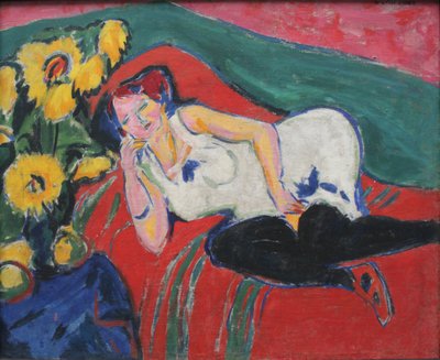 Odpoczywająca kobieta w białej koszuli autorstwa Ernst Ludwig Kirchner