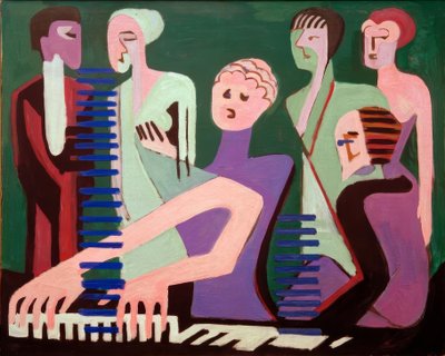 Piosenkarka przy fortepianie autorstwa Ernst Ludwig Kirchner