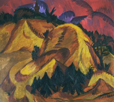 Piaskowe Wzgórza Engadyny autorstwa Ernst Ludwig Kirchner