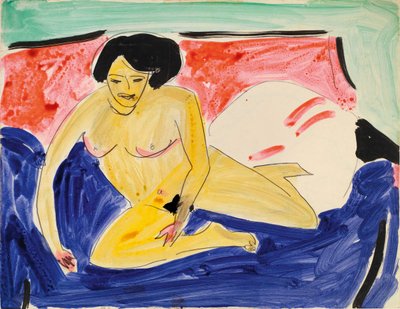 Siedzący akt na divanie, 1909 autorstwa Ernst Ludwig Kirchner