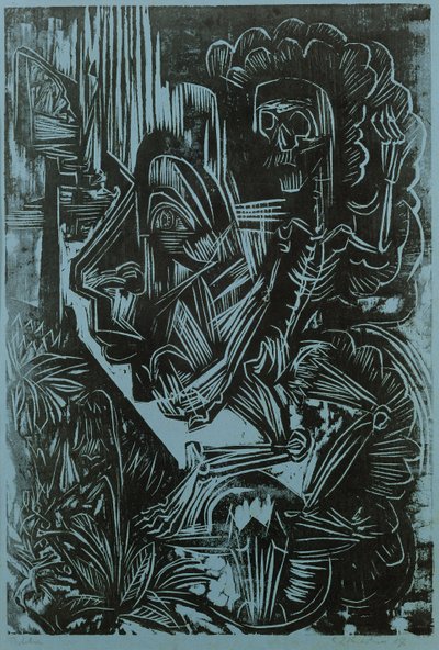 Autoportret z tańcem śmierci, 1917 autorstwa Ernst Ludwig Kirchner
