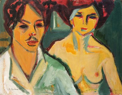 Autoportret z modelem, 1905 autorstwa Ernst Ludwig Kirchner