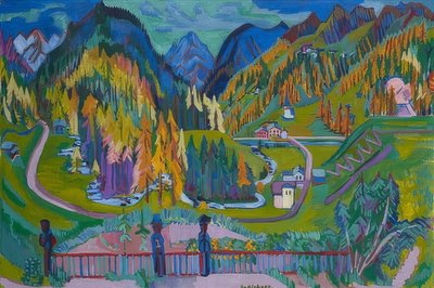 Dolina Sertig jesienią. 1925-26 autorstwa Ernst Ludwig Kirchner