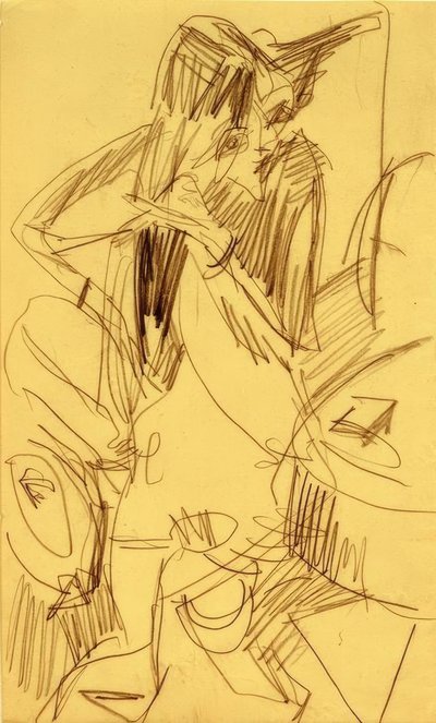 Grzebień Nude autorstwa Ernst Ludwig Kirchner