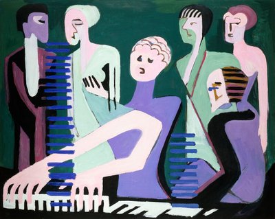 Śpiewak na fortepianie (pianista) autorstwa Ernst Ludwig Kirchner