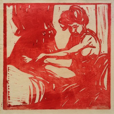 Siedząca naga dziewczyna autorstwa Ernst Ludwig Kirchner