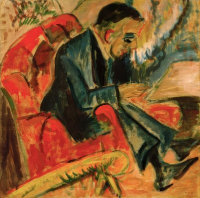 Siedzący mężczyzna na ławce w parku autorstwa Ernst Ludwig Kirchner