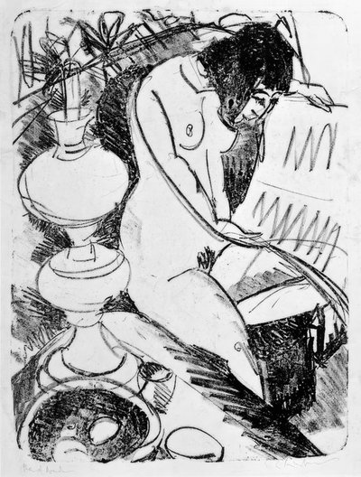 Siedząc czytanie akt autorstwa Ernst Ludwig Kirchner