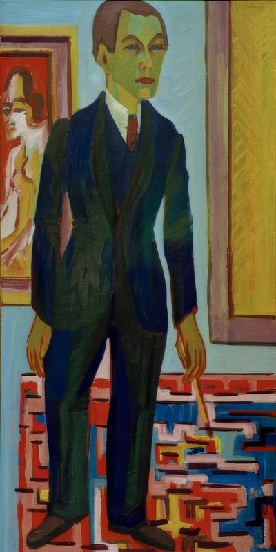Stojący malarz. Autoportret autorstwa Ernst Ludwig Kirchner