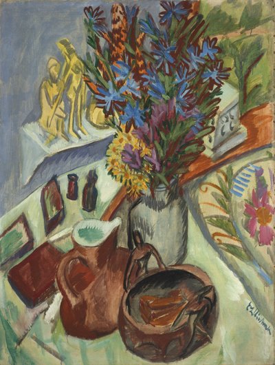 Martwa natura z dzbanem i miską afrykańską, 1912 autorstwa Ernst Ludwig Kirchner