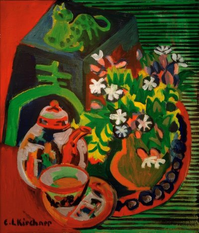 Martwa natura z chińską porcelaną autorstwa Ernst Ludwig Kirchner