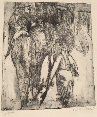 Scena uliczna z Omnibusem autorstwa Ernst Ludwig Kirchner