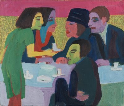 Scena w kawiarni. Około 1926 autorstwa Ernst Ludwig Kirchner