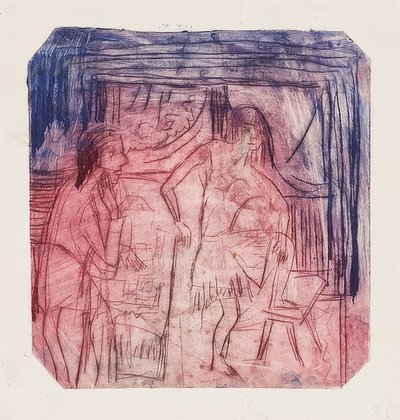 Scena w pokoju. 1921 autorstwa Ernst Ludwig Kirchner
