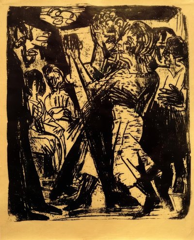 Tańcząca para chłopska autorstwa Ernst Ludwig Kirchner