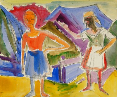 Dwie postacie; dwie postacie, autorstwa Ernst Ludwig Kirchner
