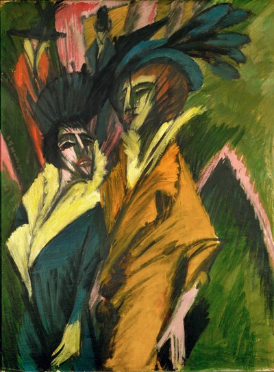 Dwie kobiety (olej na płótnie) autorstwa Ernst Ludwig Kirchner