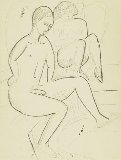Młoda para w łazience autorstwa Ernst Ludwig Kirchner